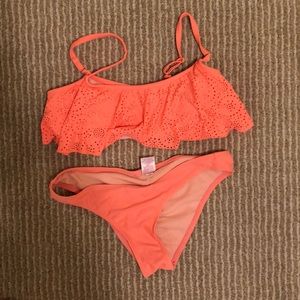 Two piece coral bikini
